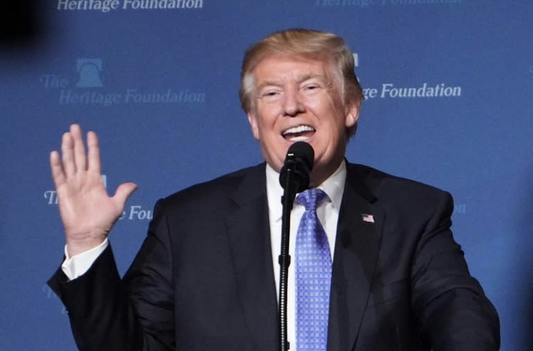 El expresidente de EEUU y candidato republicano Donald Trump, en un evento de Heritage Foundation en Washington el 17 de ctubre de 2017 (Mandel Ngan)