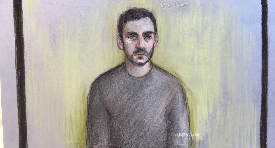 An artist's sketch of Maurice Robinson during an earlier court appearance (Picture: PA)