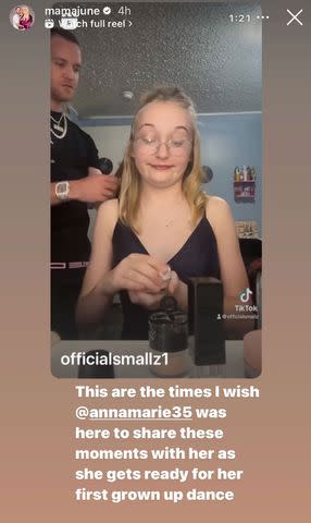 <p>mama june/instagram</p> Mama June shares clip of Justin Stroud curling her granddaughter's hair