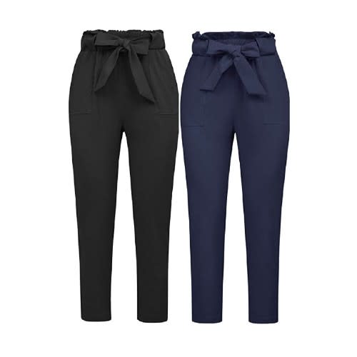 Beyond basic black, these pants are shaped to highlight a small waist. (Photo: Amazon)