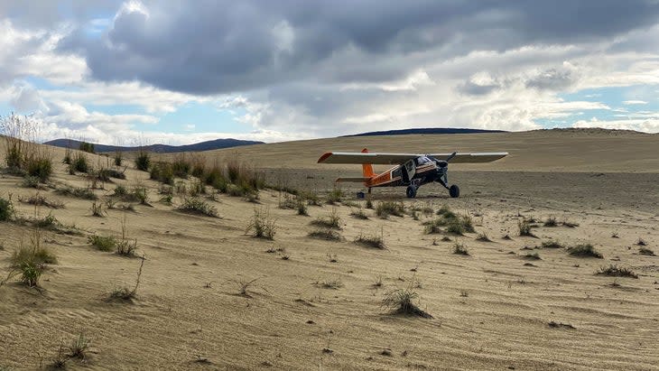 bush plane on the Kobuk Dunes