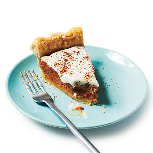 Sweet Potato Pie with Spiced Cream Topping