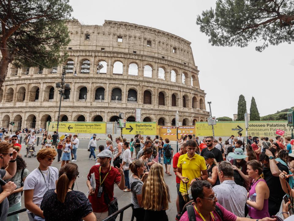 Tourists at the Colosseum in June 2022