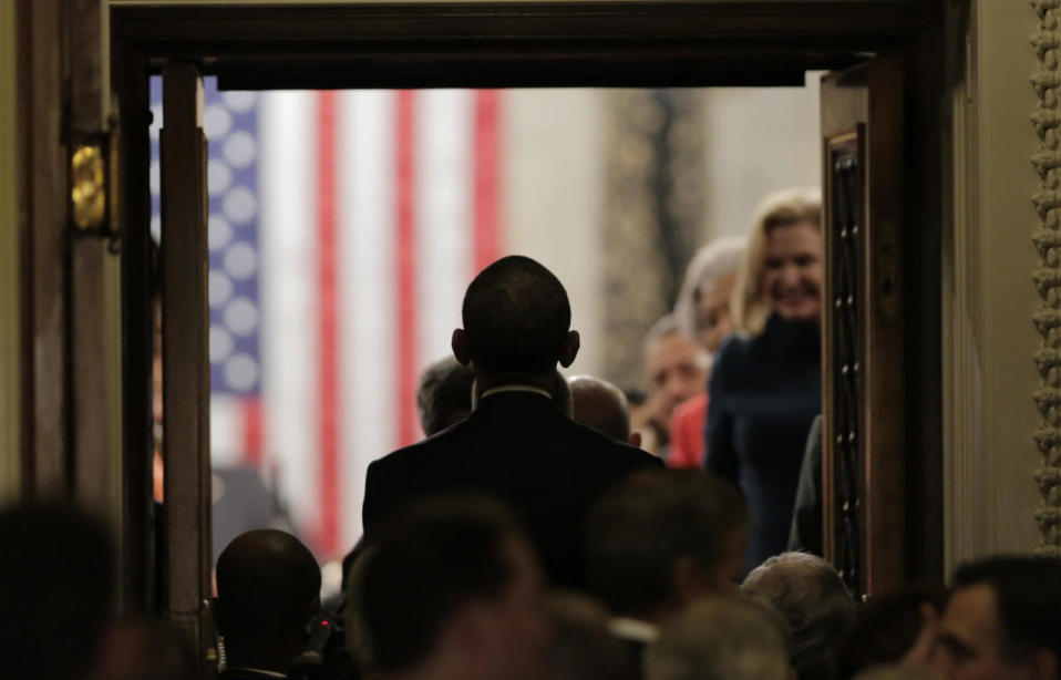 President Obama enters the chamber 