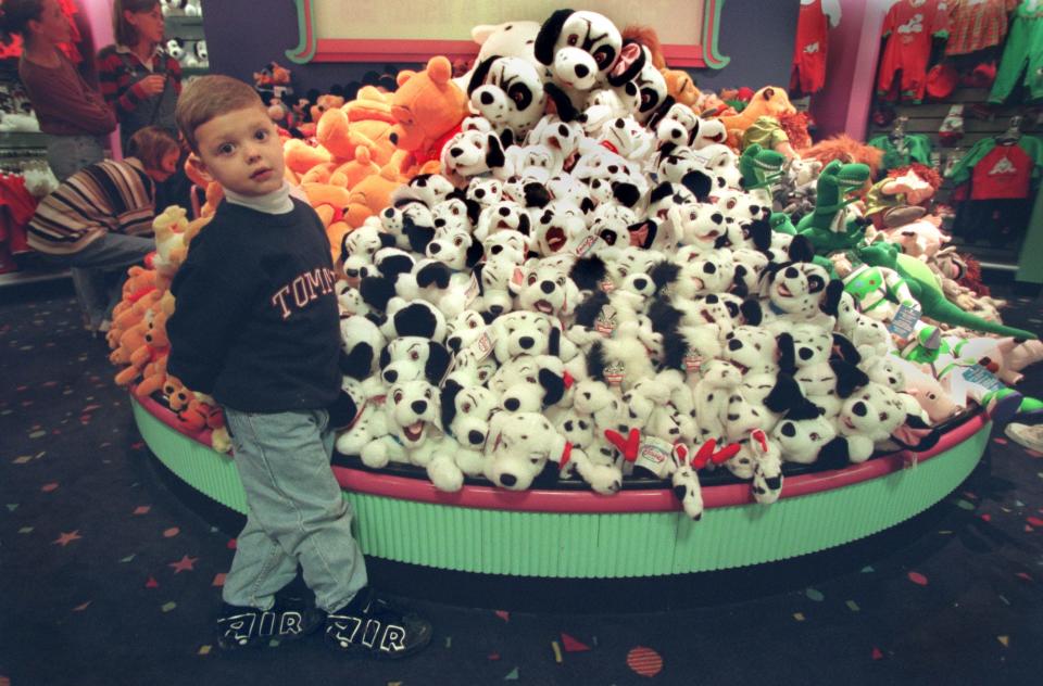 A young shopper at a Disney Store in Minneapolis, Minnesota, on November 26, 1996.