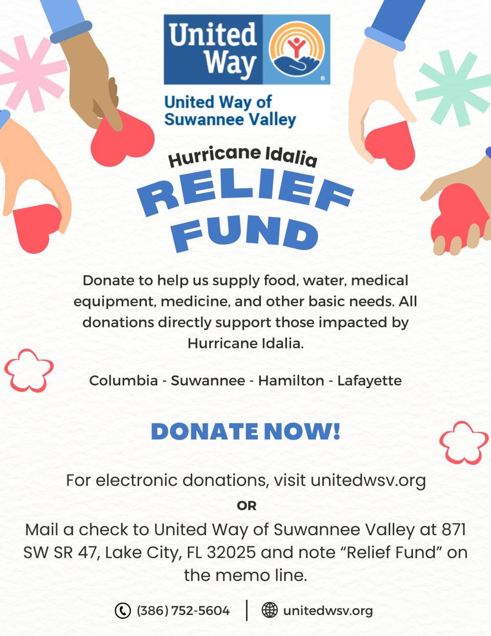 United Way of Suwannee Valley Hurricane Idalia Relief Fund