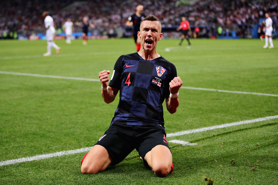 Ivan Perisic stunned England with the equaliser. (Getty)