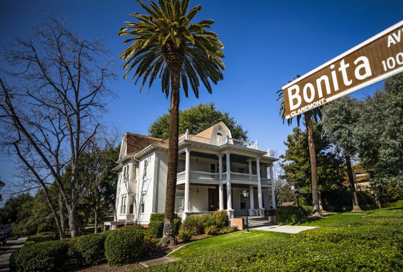 CLAREMONT, CA - FEBRUARY 04: The Seaver House was built in 1900 for Carleton Seaver, a major donor to Pomona College. It was moved to this location from Pomona in 1979 to serve as the Pomona College Center for Alumni Affairs. Photographed on Thursday, Feb. 4, 2021 in Claremont, CA. (Myung J. Chun / Los Angeles Times)