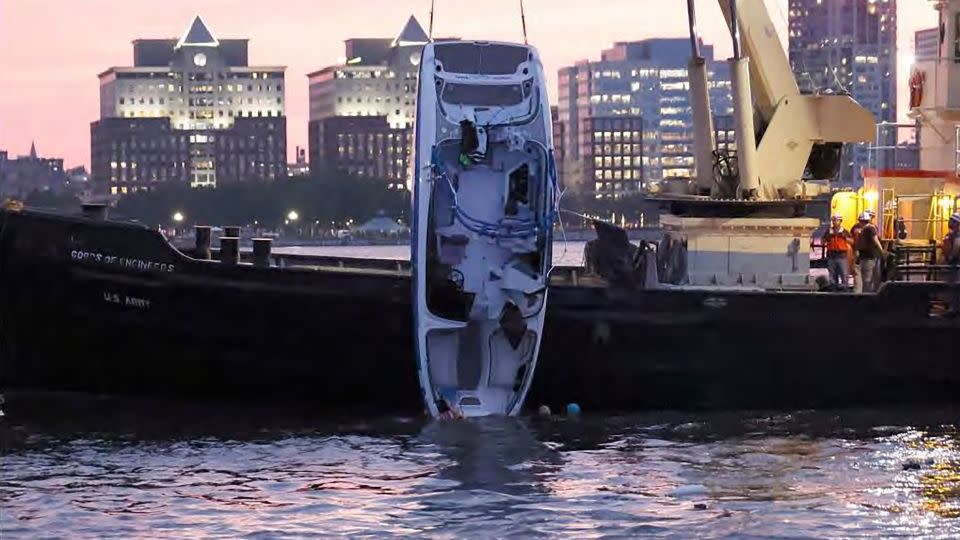 The boat, Stimulus Money, is recovered from the Hudson River by the US Army Corps of Engineers and the NYPD.  - United States Coast Guard Investigative Service