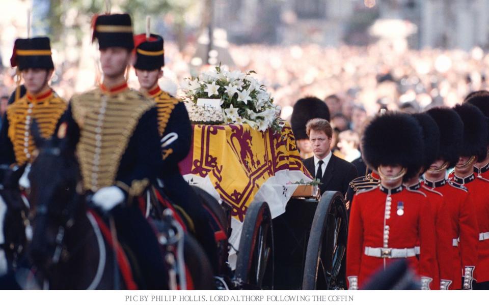 Earl Spencer following the coffin of his sister Diana Princess of wales - Credit: Philip Hollis 