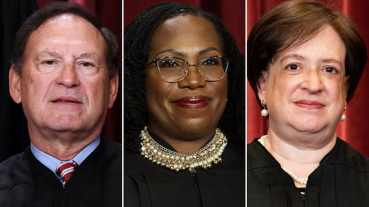 Justices Samuel Alito, Ketanji Brown Jackson and Elena Kagan