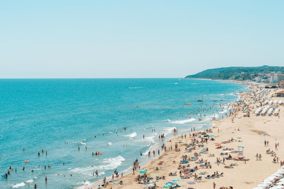 People on a beach in Bulgaria.