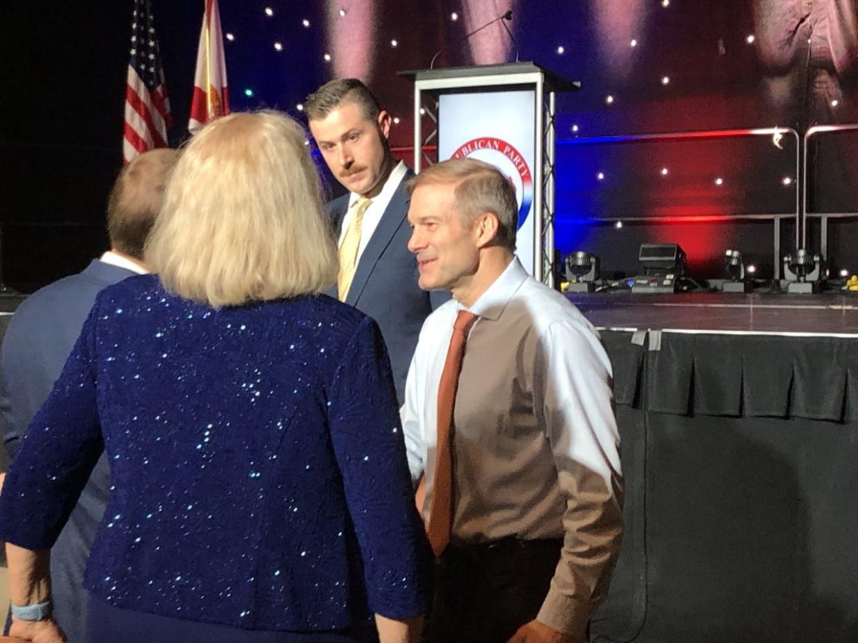 U.S. Rep. Jim Jordan of Ohio meets attendees of the Volusia County Republicans' Lincoln Dinner Sunday, Jan. 22, 2023. Jordan was the keynote speaker.