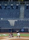 <p>Aaron Judge #99 of the New York Yankees hits a home run in the fifth inning against the Philadelphia Phillies during a Summer Camp game at Yankee Stadium on July 20.</p>