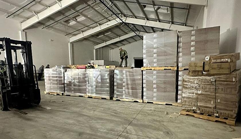The Riverside County Sheriff's Office recovering about $1.4 million worth of stolen merchandise from a warehouse,
