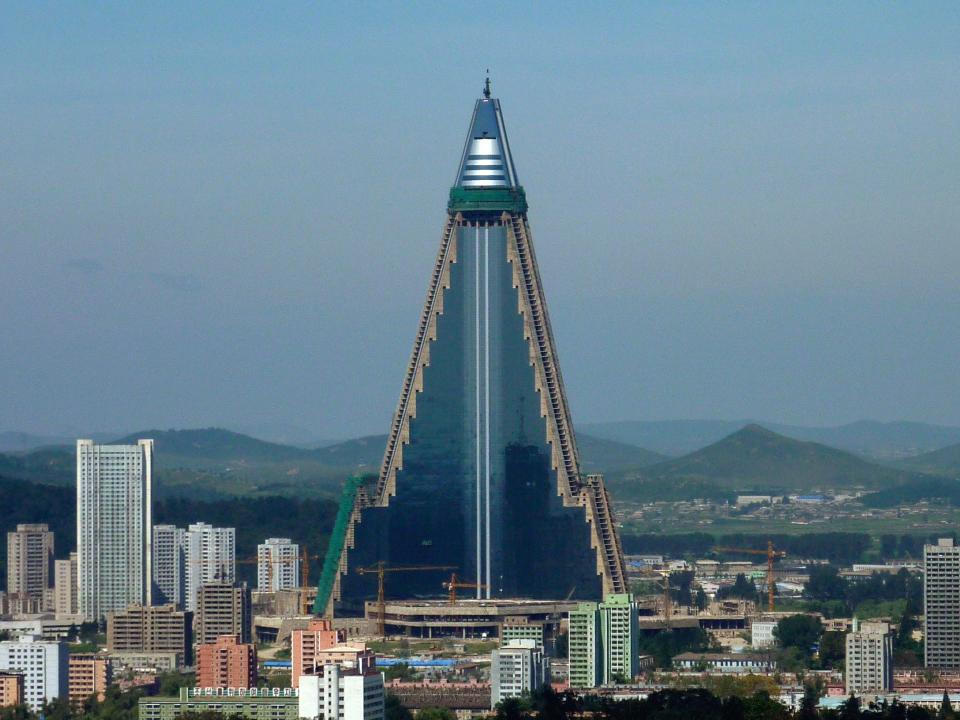 Ryugyong Hotel in North Korea.