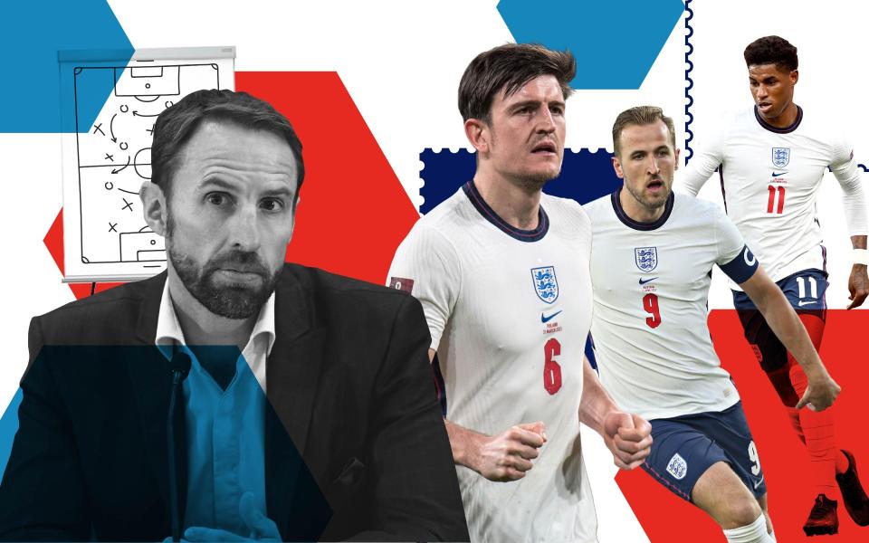 Gareth Southgate, Harry Maguire, Harry Kane and Marcus Rashford