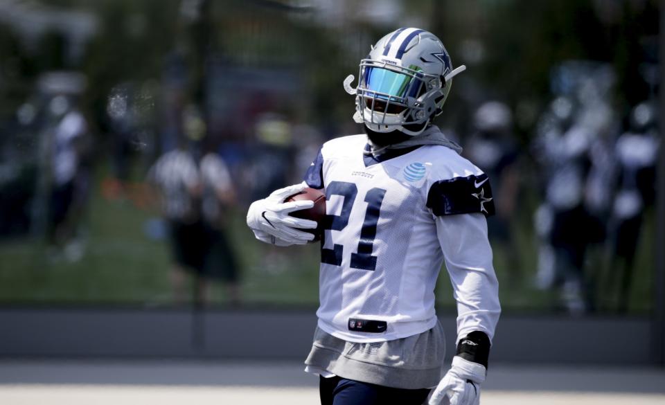 Cowboys RB Ezekiel Elliott has the full backing of his general manager. (AP)