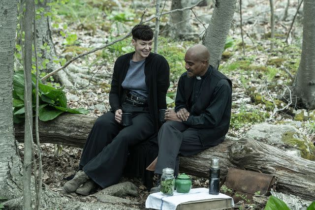 <p>Gene Page/AMC</p> Pollyanna McIntosh as Jadis and Seth Gilliam as Father Gabriel Stokes on 'The Walking Dead: The Ones Who Live'