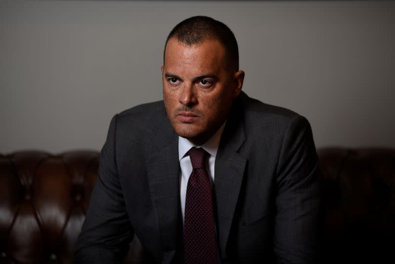 Lawyer Josh Lee poses for a portrait at his office in Vinita