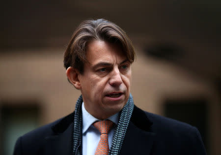 Former Tesco executive Carl Rogberg makes a statement outside Southwark Crown Court in London, Britain January 23, 2019. REUTERS/Hannah McKay