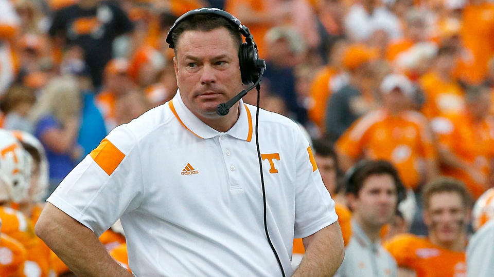 Butch Jones didn’t work out at Tennessee, accumulating a record of 34-27. (Getty)