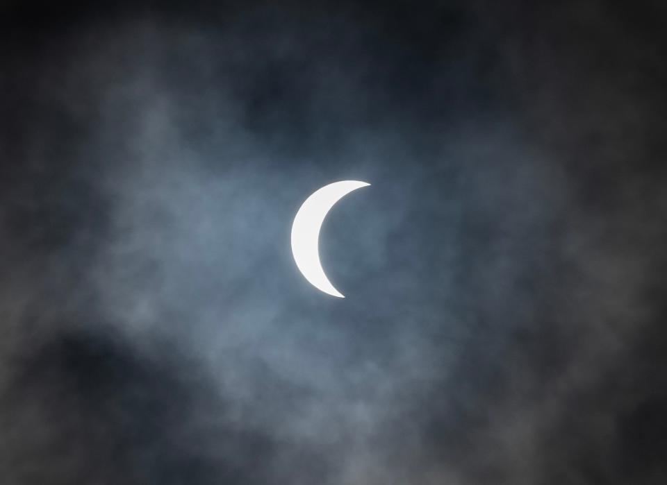 The solar eclipse was seen during an event at the Mississippi Museum of Natural Science in Jackson on Monday.