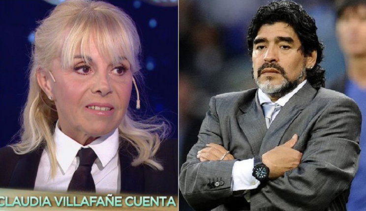 El clan Maradona, en guerra en la noche del domingo. Fotos: Captura Telefe + AP