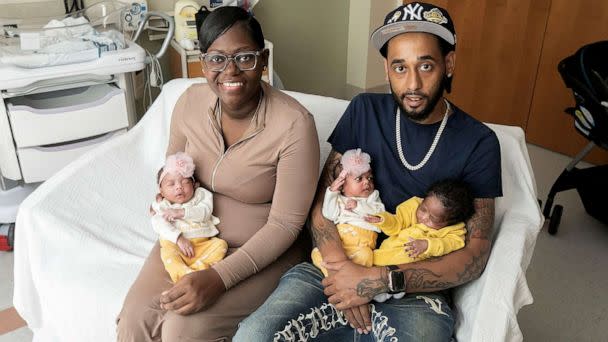 PHOTO: Monique Davaul, of Newport News, Virginia, gave birth to triplets on April 12, 2023. (Riverside Regional Medical Center)