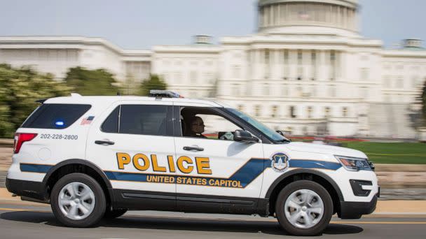 PHOTO: A United States Capitol Police car passes by the Capitol in Washington in this undated image. (United States Capitol Police/U.S. Senate Photographic Studio)