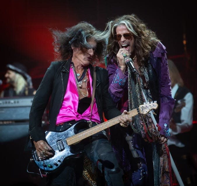 Joe Perry and Steven Tyler at Aerosmith's Sept. 6 Pittsburgh show.