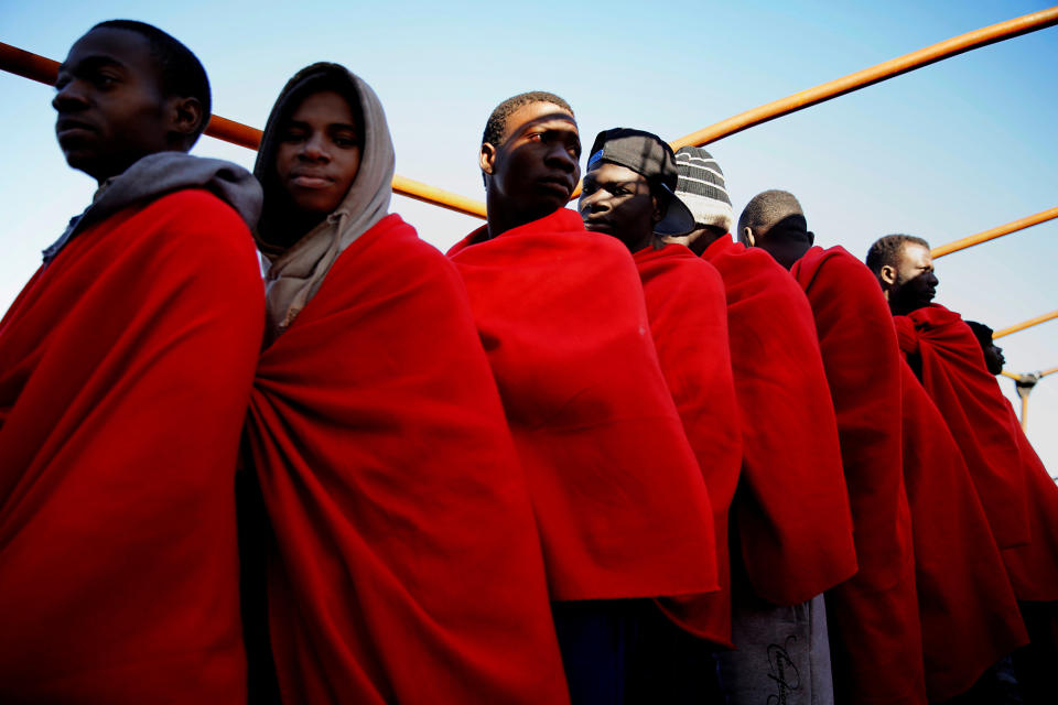 African migrants rescued off the Libyan coast