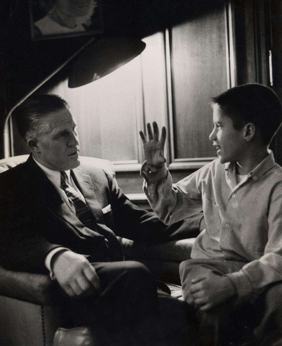 George Romney, seen here in 1957, had high hopes for his precocious youngest son. | Corbis via Getty Images