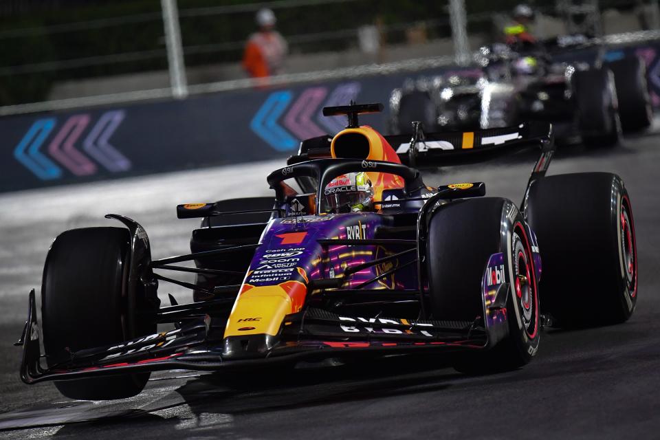 Red Bull Racing driver Max Verstappen during the Las Vegas Grand Prix at Las Vegas Strip Circuit.