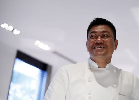 Yoshihiro Narisawa, the owner and chef of Tokyo's French restaurant Narisawa, speaks during an interview with Reuters at Narisawa in Tokyo March 26, 2015. NARISAWA REUTERS/Yuya Shino