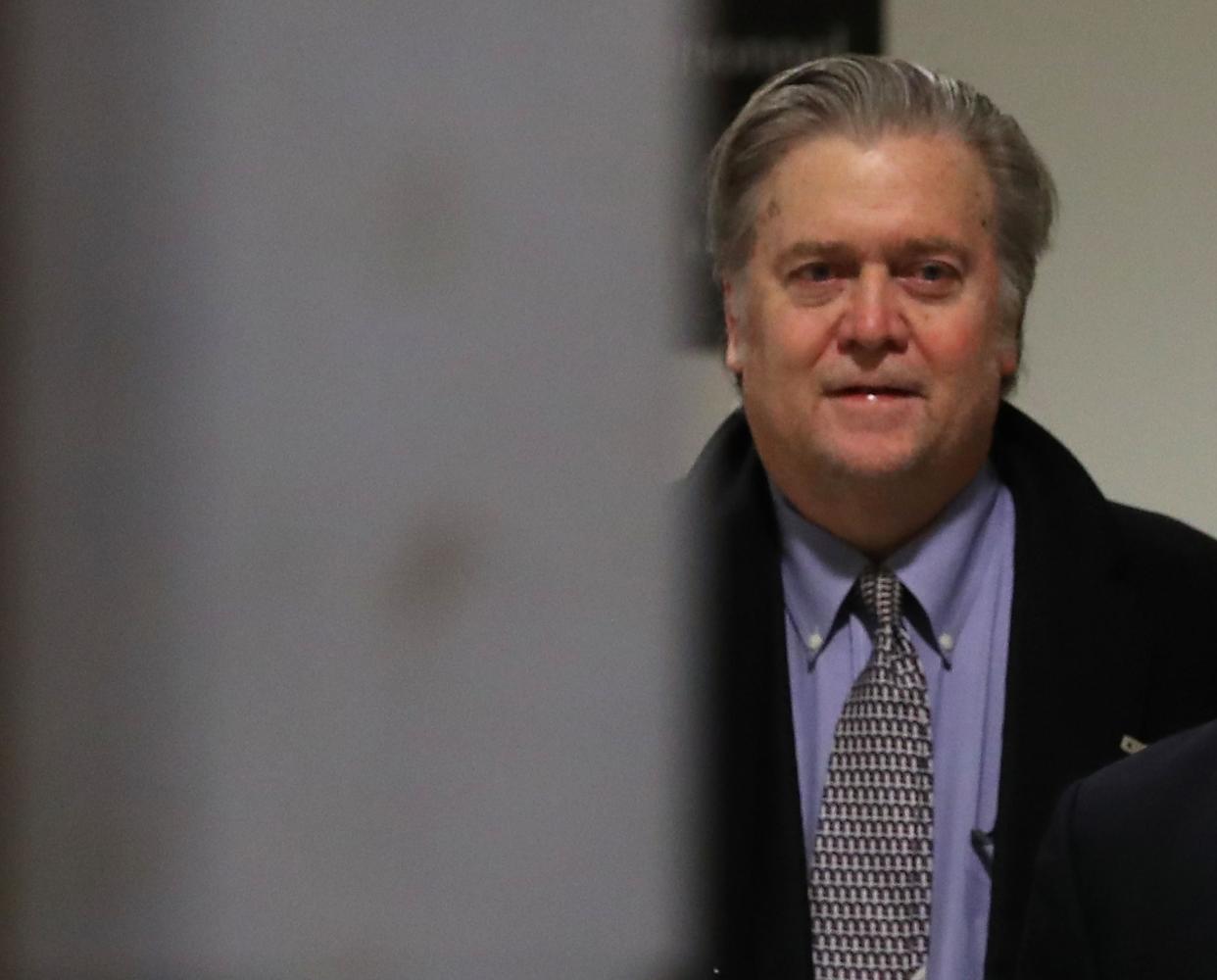 Steve Bannon, former advisor to President Trump, arrives at a House Intelligence Committee closed door meeting: Mark Wilson/Getty Images