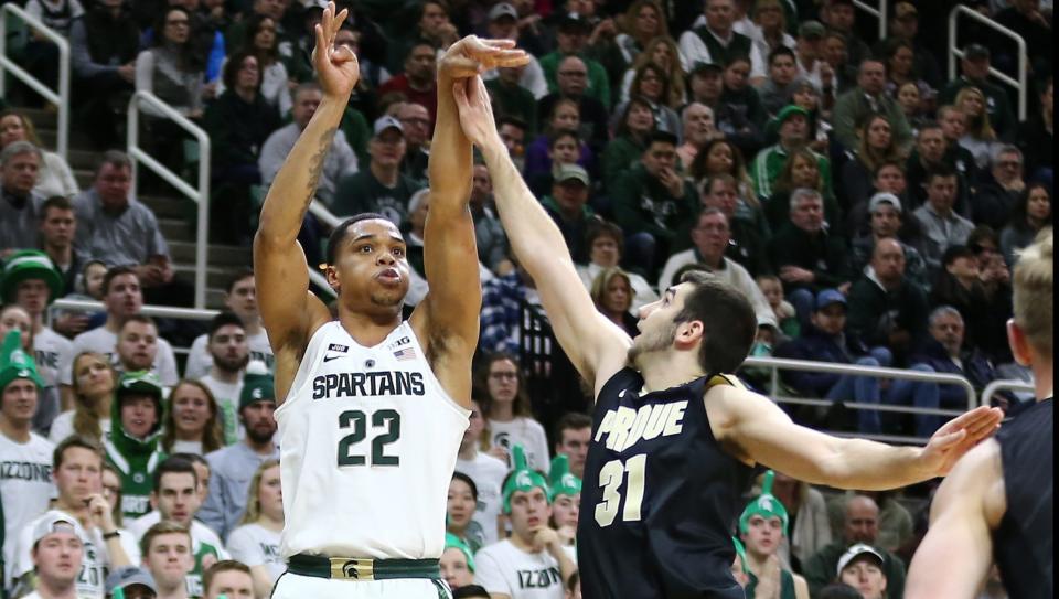 Miles Bridges scored 20 points including the go-ahead 3-pointer with 2.7 seconds left. (AP)