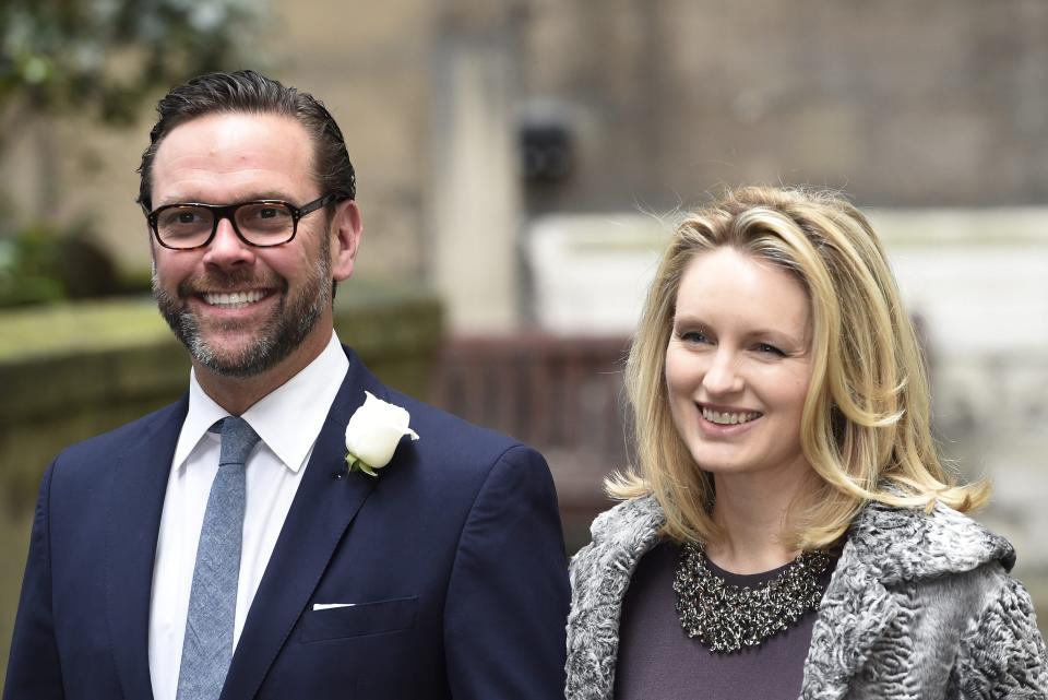 James Murdoch, son of media mogul Rupert Murdoch, and his wife Kathryn Hufschmid. Source: AAP