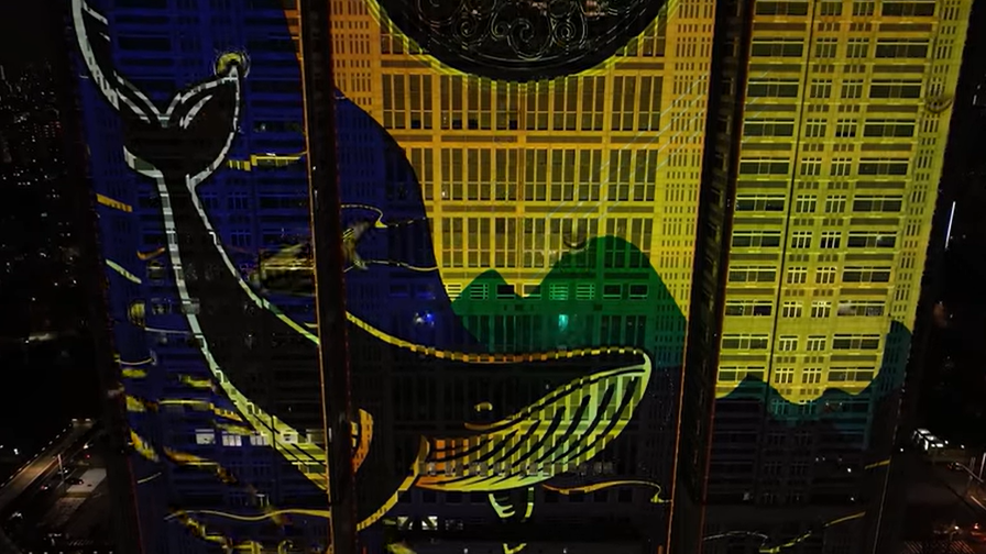  Projection mapping on Tokyo metropolitan government headquarters, the new Guinness record holder for largest projection mapping. . 