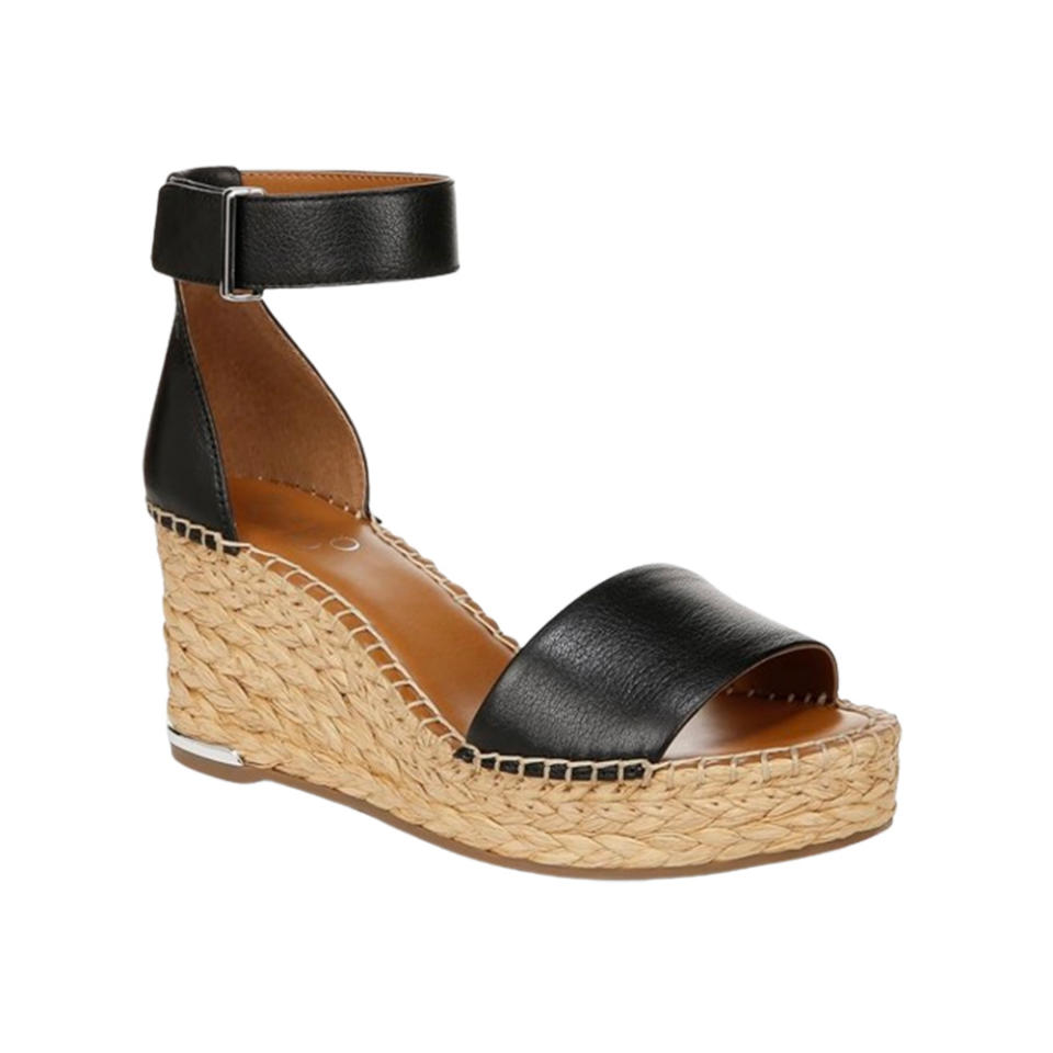 Wedge sandal against white background