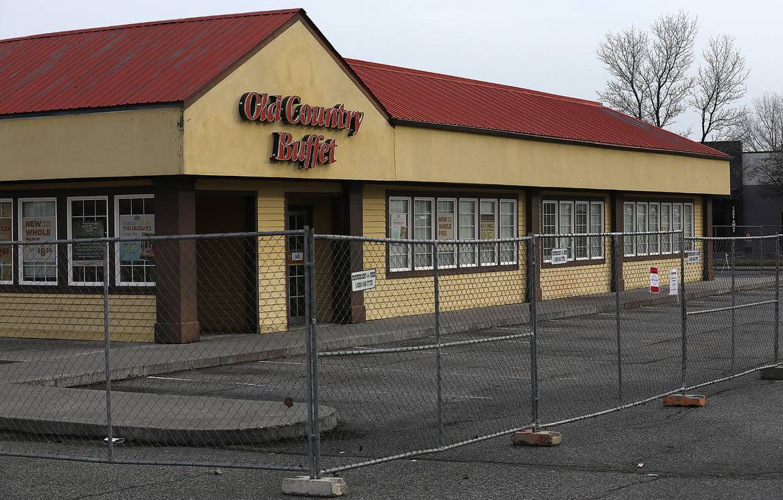 The building that formerly housed Old Country Buffet at the Colonnade shopping center is slated for redevelopment