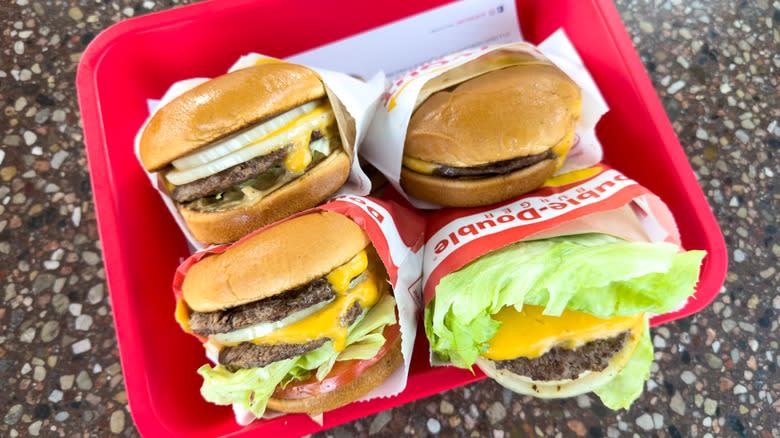 In-N-Out burgers on tray