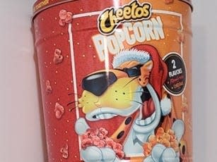 Cheetos popcorn tin