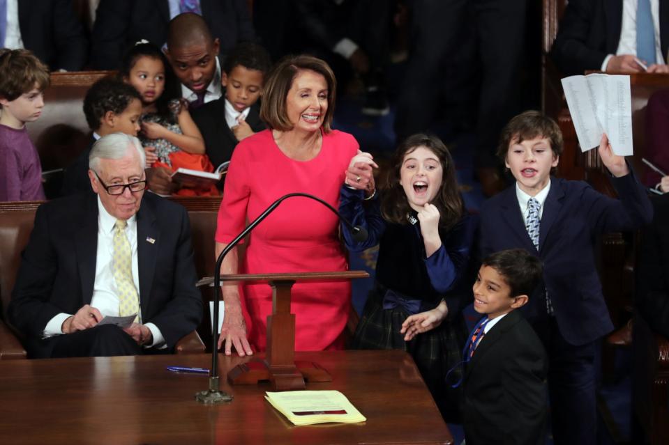 <p>Rep. Nancy Pelosi and her grandchildren.</p>