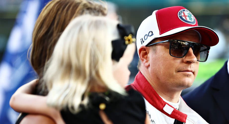 Kimi Räikkönen on the grid of a Formula One race.