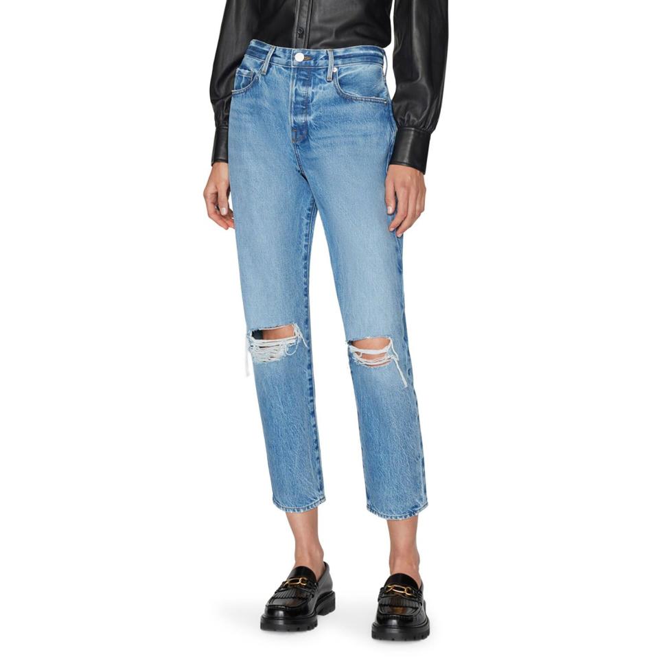 Le Original Ripped High Waist Crop Jeans