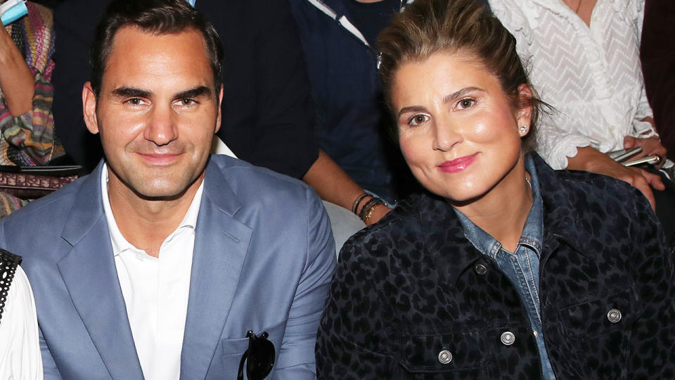 Roger Federer and wife Mirka, pictured here at Paris Fashion Week in September.