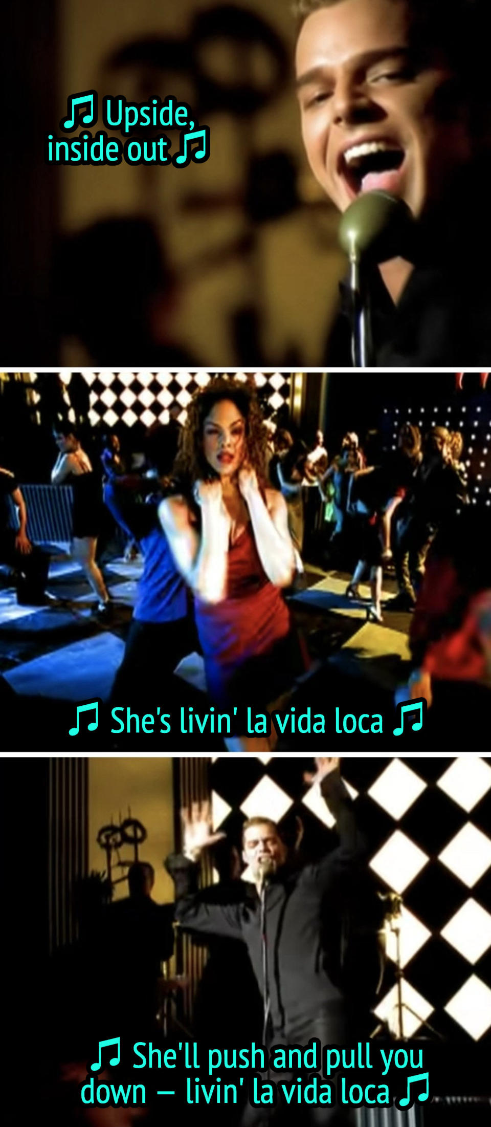 Ricky Martin in his "Livin' la Vida Loca" music video