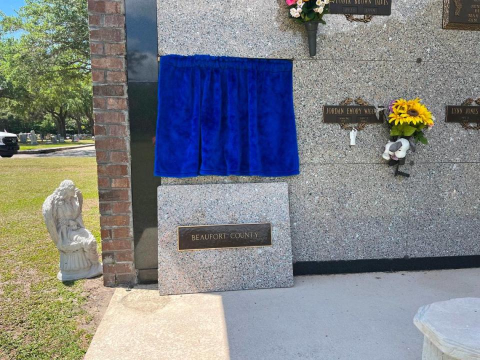 A mausoleum purchased in 2021 to house the unclaimed remains of people who have died in Beaufort County.