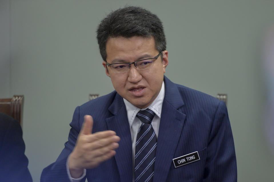 Liew Chin Tong speaks to reporters in Putrajaya April 24, 2019. — Picture by Mukhriz Hazim